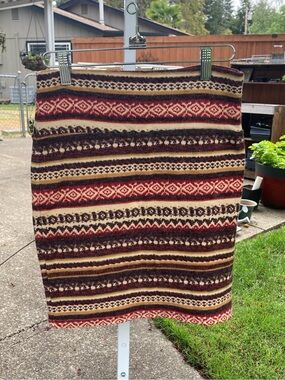 Scandinavian wooly striped pencil skirt
